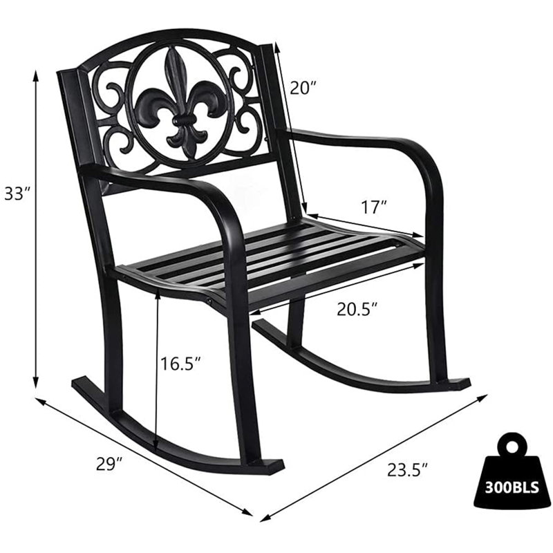 Bloomsbury Market Akshara Metal Outdoor Rocking Chair & Reviews Wayfair